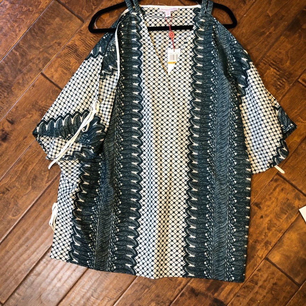 NEW WITH TAGS!  RED CARTER IVORY LAKE AND GREEN ABSTRACT EMBROIDERY COVE…